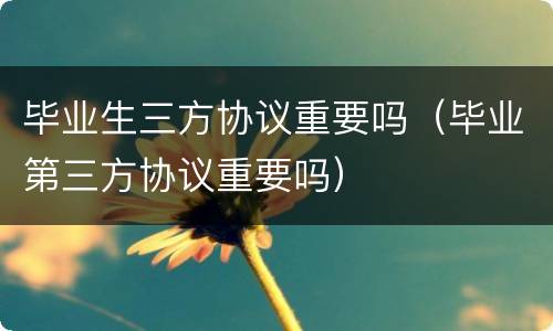 毕业生三方协议重要吗（毕业第三方协议重要吗）