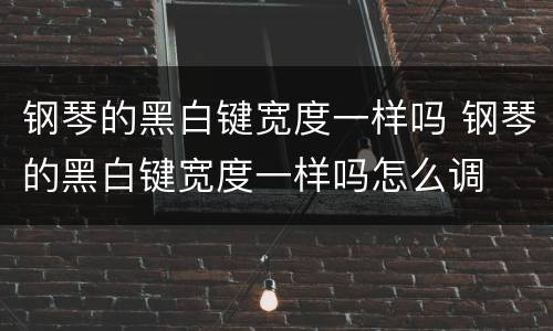 钢琴的黑白键宽度一样吗 钢琴的黑白键宽度一样吗怎么调