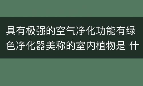 具有极强的空气净化功能有绿色净化器美称的室内植物是 什么植物被称为绿色净化器