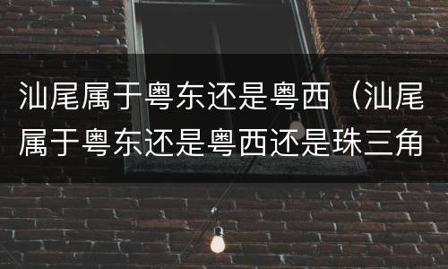 汕尾属于粤东还是粤西（汕尾属于粤东还是粤西还是珠三角）