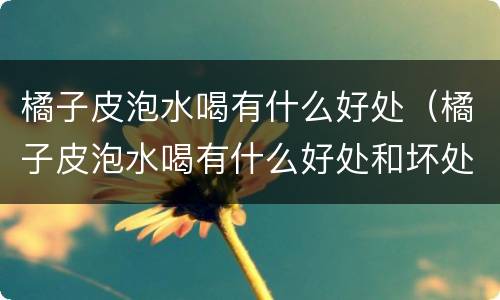 橘子皮泡水喝有什么好处（橘子皮泡水喝有什么好处和坏处）
