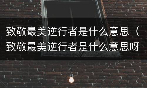 致敬最美逆行者是什么意思（致敬最美逆行者是什么意思呀）