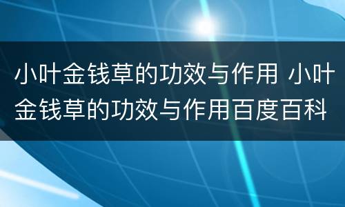 小叶金钱草的功效与作用 小叶金钱草的功效与作用百度百科