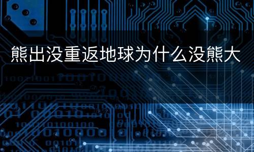 熊出没重返地球为什么没熊大
