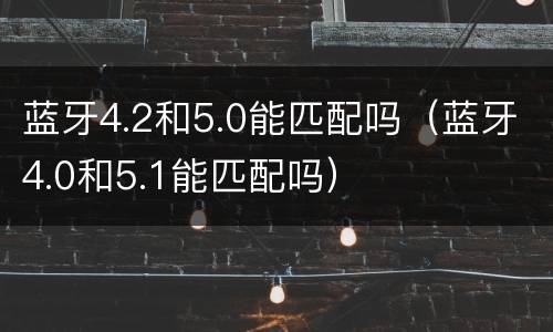 蓝牙4.2和5.0能匹配吗（蓝牙4.0和5.1能匹配吗）