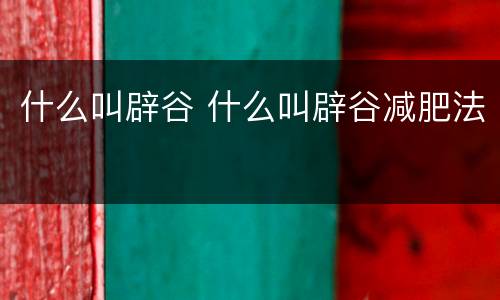 什么叫辟谷 什么叫辟谷减肥法
