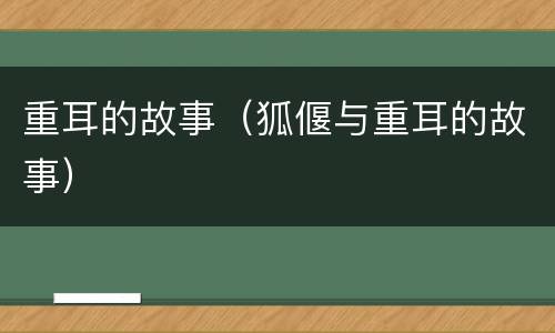 重耳的故事（狐偃与重耳的故事）