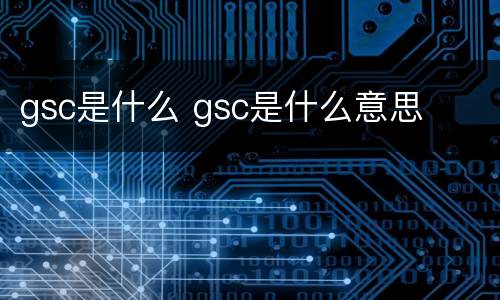 gsc是什么 gsc是什么意思