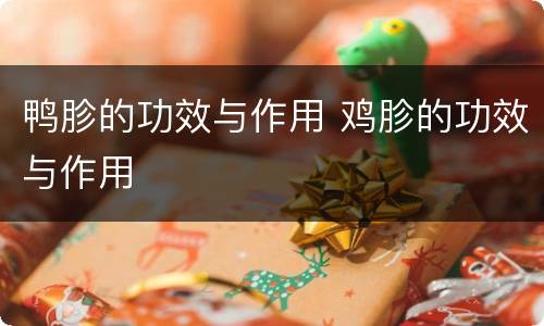 鸭胗的功效与作用 鸡胗的功效与作用