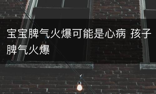 宝宝脾气火爆可能是心病 孩子脾气火爆