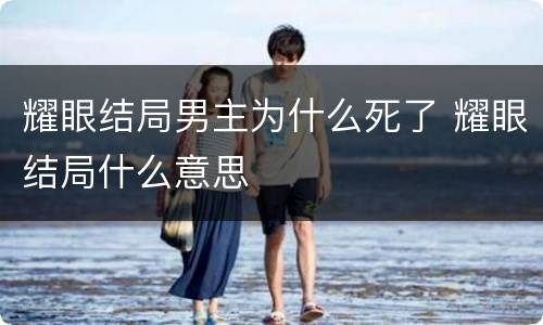 耀眼结局男主为什么死了 耀眼结局什么意思