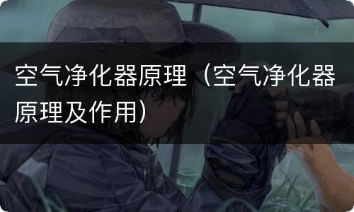 空气净化器原理（空气净化器原理及作用）