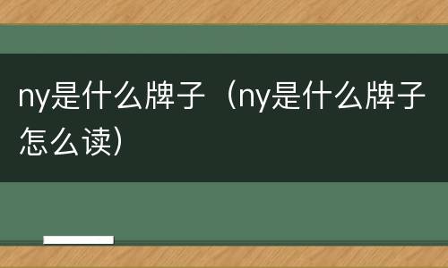 ny是什么牌子（ny是什么牌子怎么读）