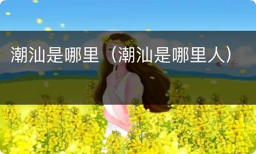 潮汕是哪里（潮汕是哪里人）