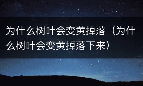 为什么树叶会变黄掉落（为什么树叶会变黄掉落下来）