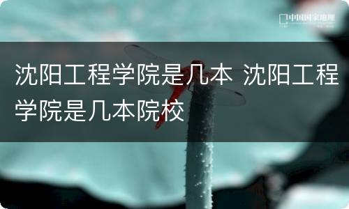 沈阳工程学院是几本 沈阳工程学院是几本院校
