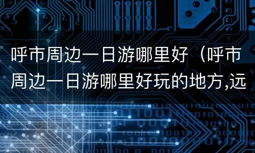 呼市周边一日游哪里好（呼市周边一日游哪里好玩的地方,远一点的地方）