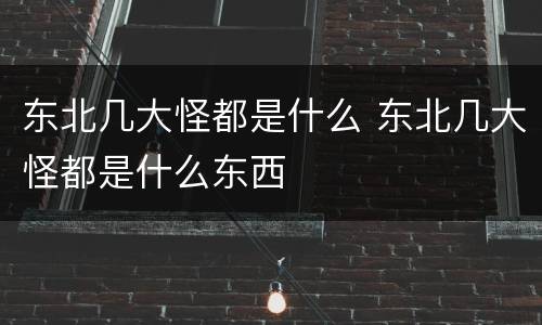 东北几大怪都是什么 东北几大怪都是什么东西