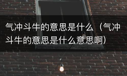 气冲斗牛的意思是什么（气冲斗牛的意思是什么意思啊）