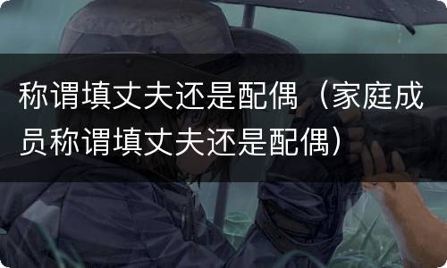 称谓填丈夫还是配偶（家庭成员称谓填丈夫还是配偶）