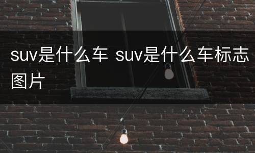 suv是什么车 suv是什么车标志图片