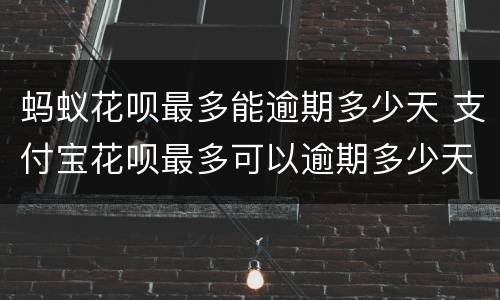 蚂蚁花呗最多能逾期多少天 支付宝花呗最多可以逾期多少天