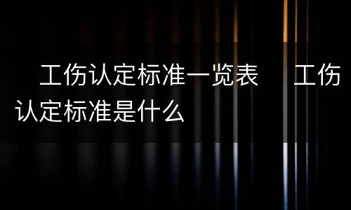 ​工伤认定标准一览表 ​工伤认定标准是什么