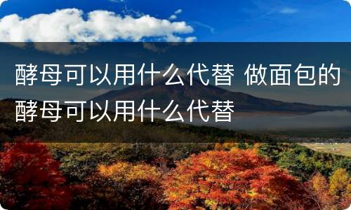 酵母可以用什么代替 做面包的酵母可以用什么代替