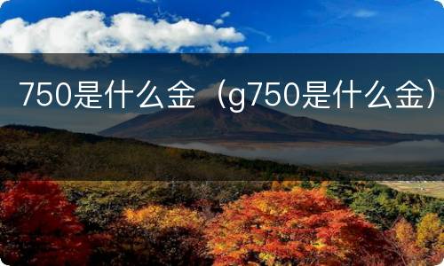 750是什么金（g750是什么金）