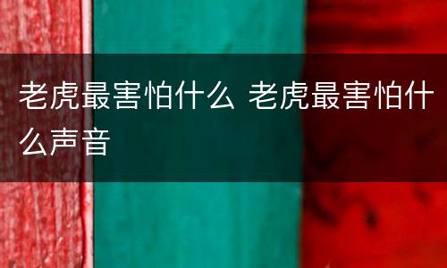 老虎最害怕什么 老虎最害怕什么声音