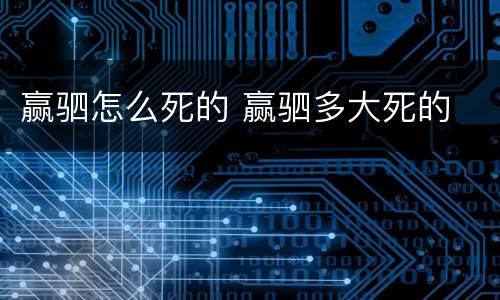 赢驷怎么死的 赢驷多大死的