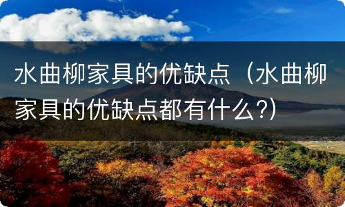 水曲柳家具的优缺点（水曲柳家具的优缺点都有什么?）