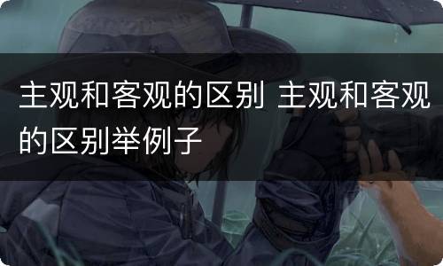 主观和客观的区别 主观和客观的区别举例子