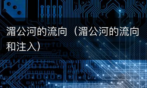 湄公河的流向（湄公河的流向和注入）