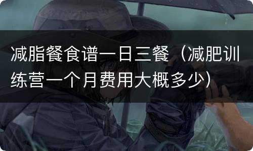 减脂餐食谱一日三餐（减肥训练营一个月费用大概多少）