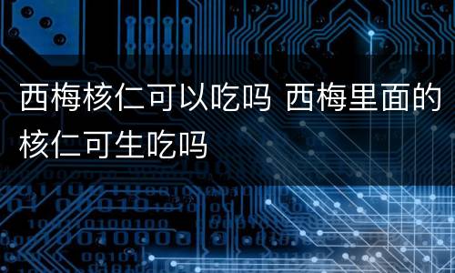 西梅核仁可以吃吗 西梅里面的核仁可生吃吗