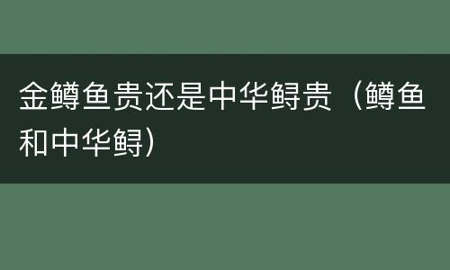 金鳟鱼贵还是中华鲟贵（鳟鱼和中华鲟）