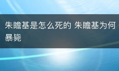 朱瞻基是怎么死的 朱瞻基为何暴毙