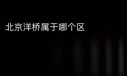 北京洋桥属于哪个区
