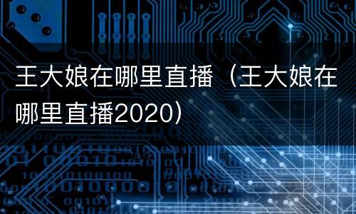 王大娘在哪里直播（王大娘在哪里直播2020）