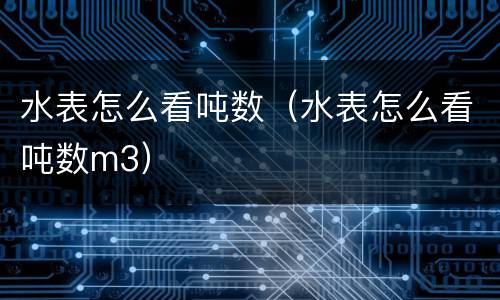 水表怎么看吨数（水表怎么看吨数m3）