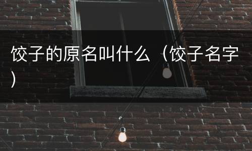 饺子的原名叫什么（饺子名字）