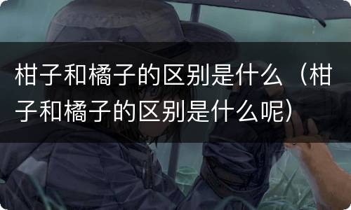 柑子和橘子的区别是什么（柑子和橘子的区别是什么呢）