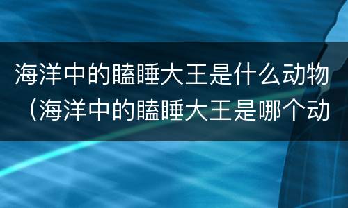 海洋中的瞌睡大王是什么动物（海洋中的瞌睡大王是哪个动物）