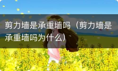 剪力墙是承重墙吗（剪力墙是承重墙吗为什么）