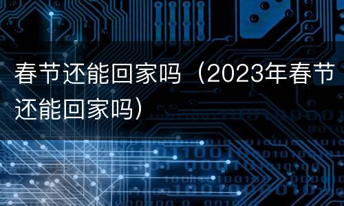 春节还能回家吗（2023年春节还能回家吗）