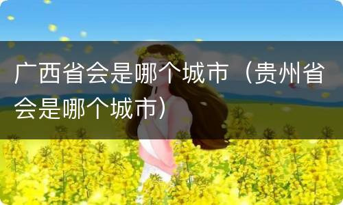 广西省会是哪个城市（贵州省会是哪个城市）