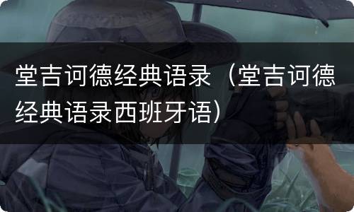 堂吉诃德经典语录（堂吉诃德经典语录西班牙语）