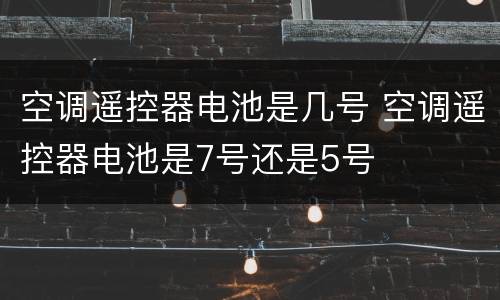 空调遥控器电池是几号 空调遥控器电池是7号还是5号