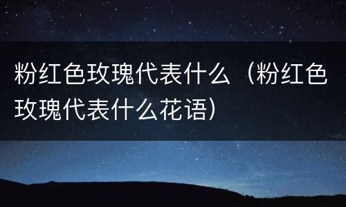 粉红色玫瑰代表什么（粉红色玫瑰代表什么花语）